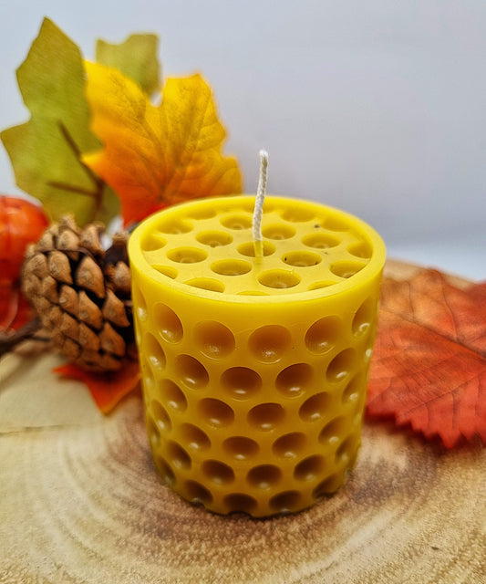 100% Beeswax Candle - Bubble Pillar, Medium