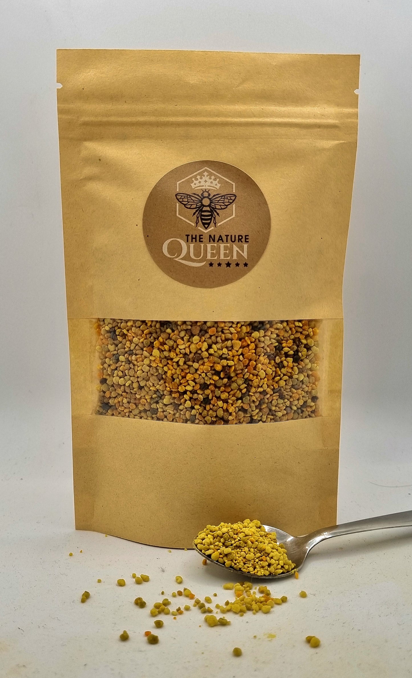 Eco-friendly packaging of EU-certified bee pollen – plastic-free pouch