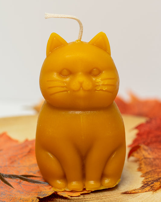 100% Beeswax Candles - Large Cat Candle