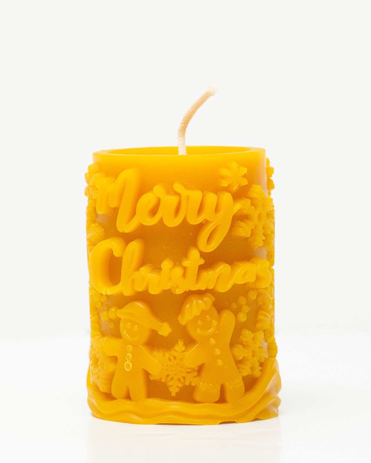 100% Beeswax Candles - Merry Christmas Candle Pillar