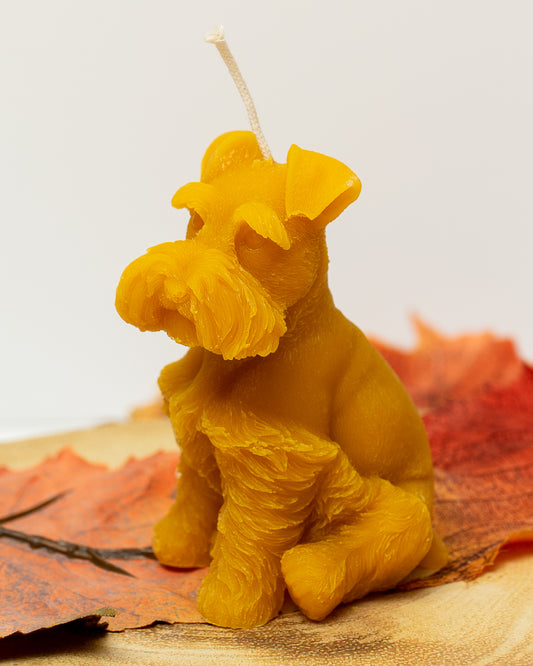 100% Beeswax Candle - Dog - Terrier - Medium