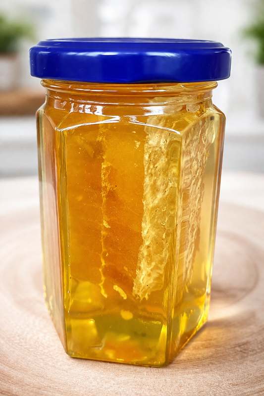 Raw Acacia Honey with Honeycomb 260g | Pure Natural Unfiltered Honey