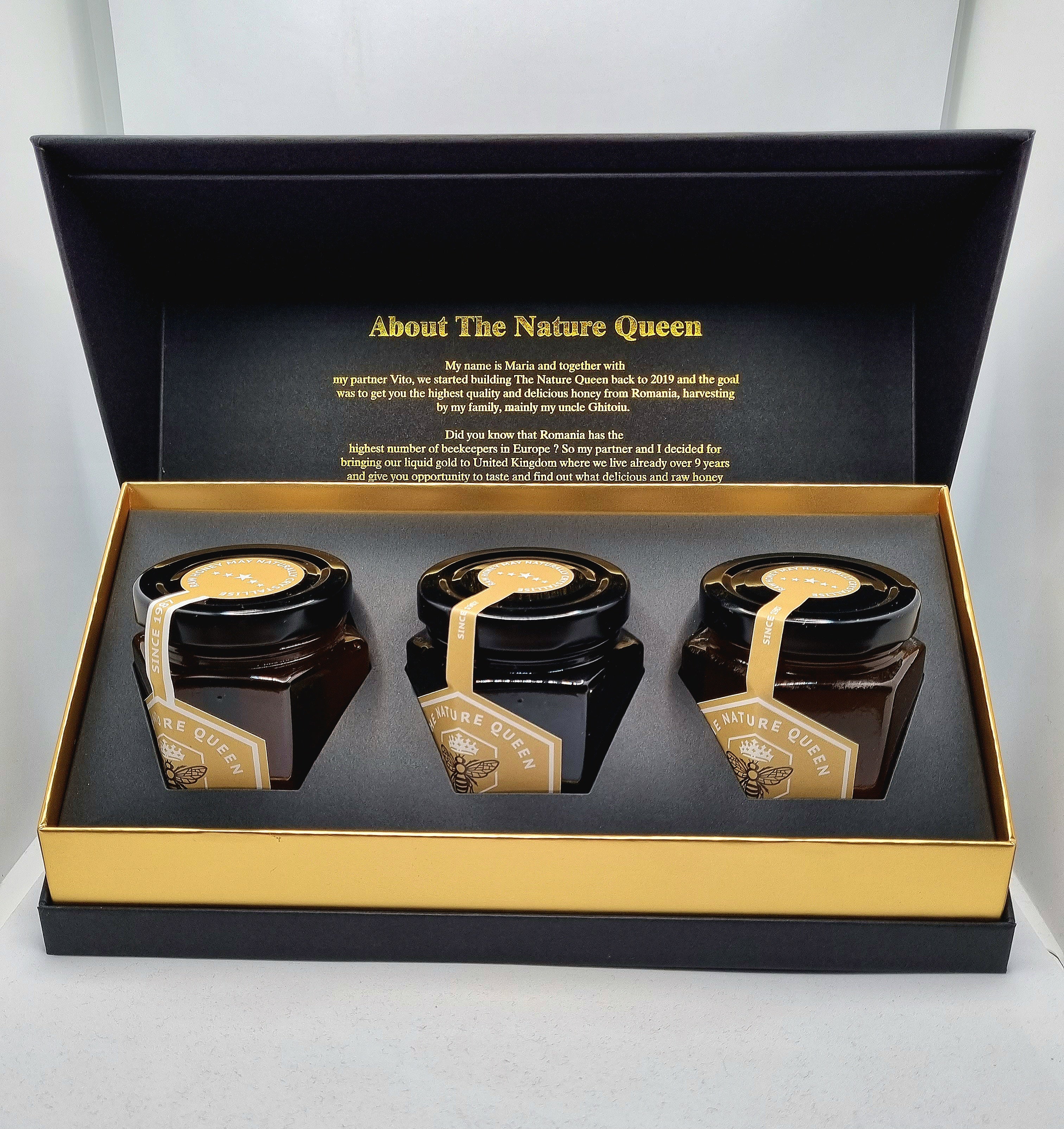 100% Raw and Organic Honey Exclusive Gift Box (3x 260g) – The Nature Queen