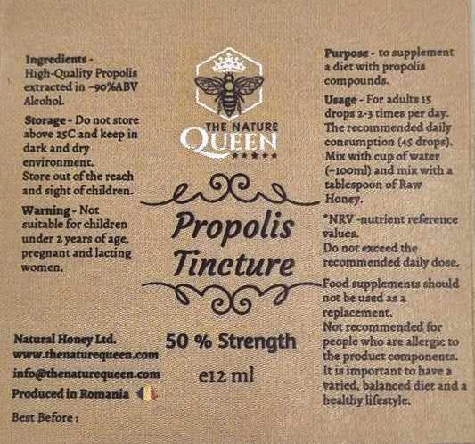 Propolis Tincture - 50% Strength - 12ml
